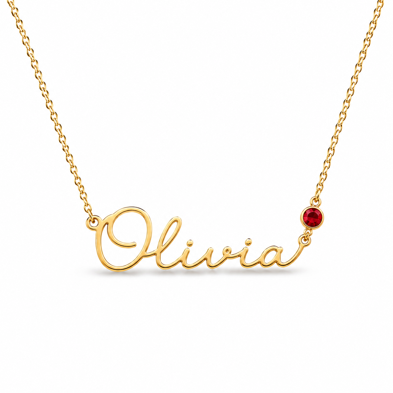 Custom Birthstone Name Necklace, Personalized Jewelry, Dainty Name Pendant Gold, Silver, Gift for Her, Birthday & Wedding Gift
