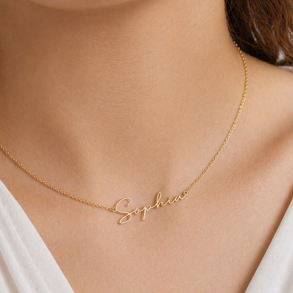 Personalized Signature Style Name Necklace | Dainty Custom Handmade Jewelry, Wedding & Anniversary Gift for Her