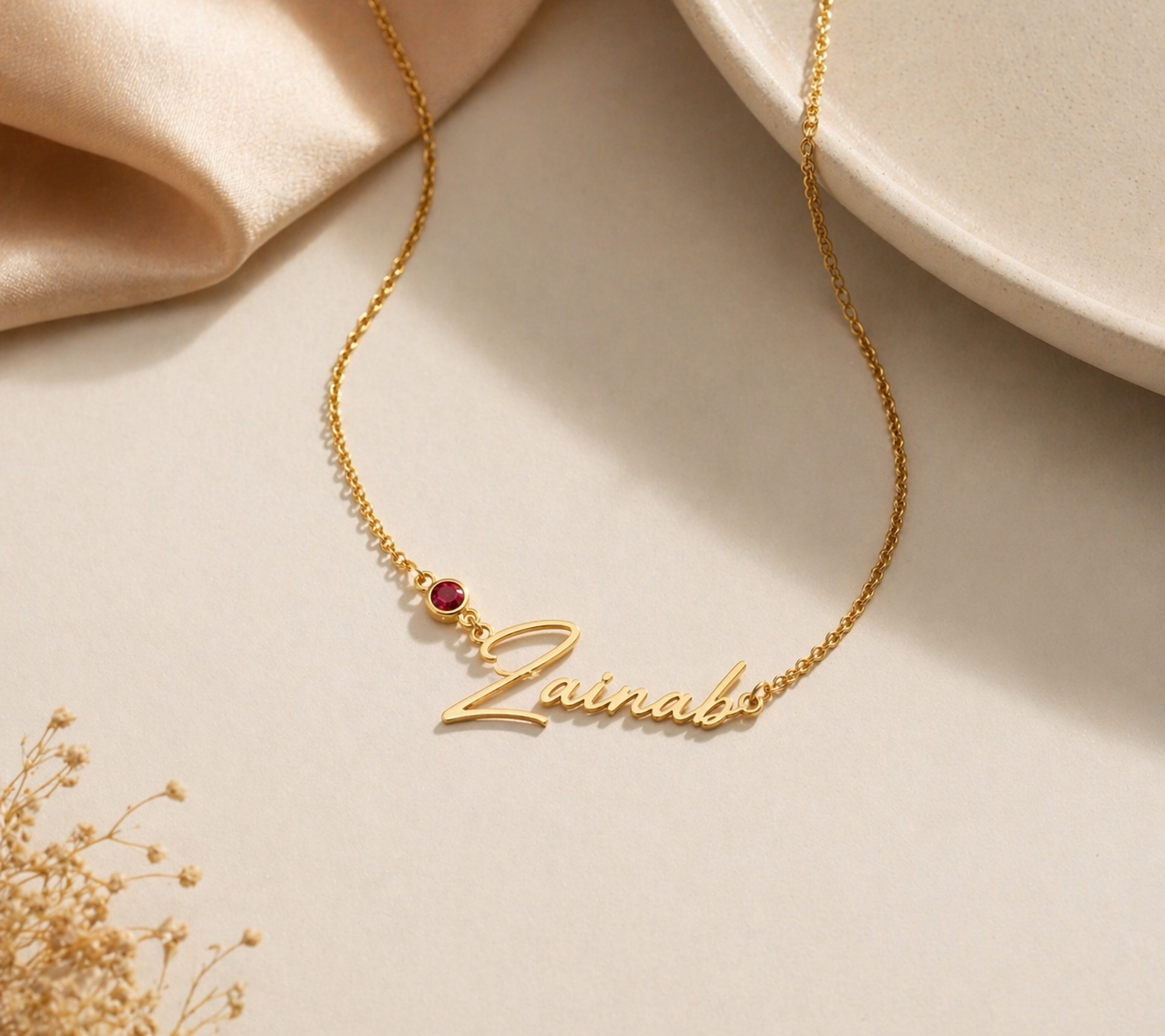 Custom Birthstone Name Necklace, Personalized Jewelry, Dainty Name Pendant Gold, Silver, Gift for Her, Birthday & Wedding Gift