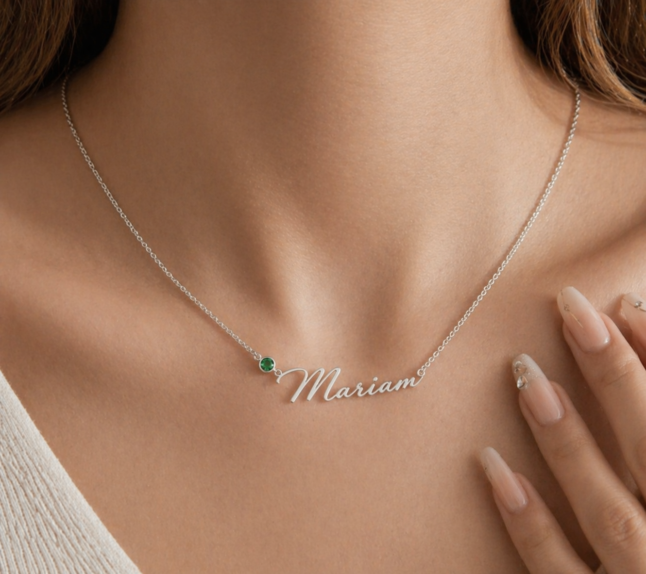 Custom Birthstone Name Necklace, Personalized Jewelry, Dainty Name Pendant Gold, Silver, Gift for Her, Birthday & Wedding Gift