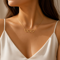 Personalized Interlinked Heart Necklace, Custom Family Names, Gold Silver Plated Pendant with Kids Names