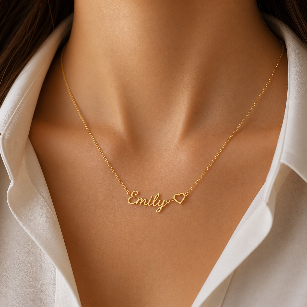 Personalized Two Name Heart Necklace, Custom Names Jewelry, Mom Gift, Couple Gift