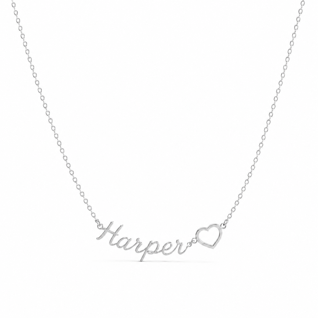 Personalized Two Name Heart Necklace, Custom Names Jewelry, Mom Gift, Couple Gift