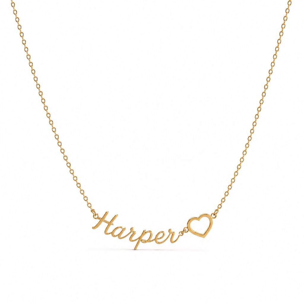 Personalized Two Name Heart Necklace, Custom Names Jewelry, Mom Gift, Couple Gift